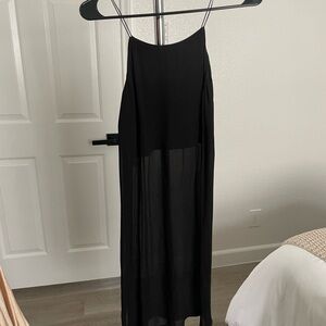 Elegant Black Sheer Maxi Dress